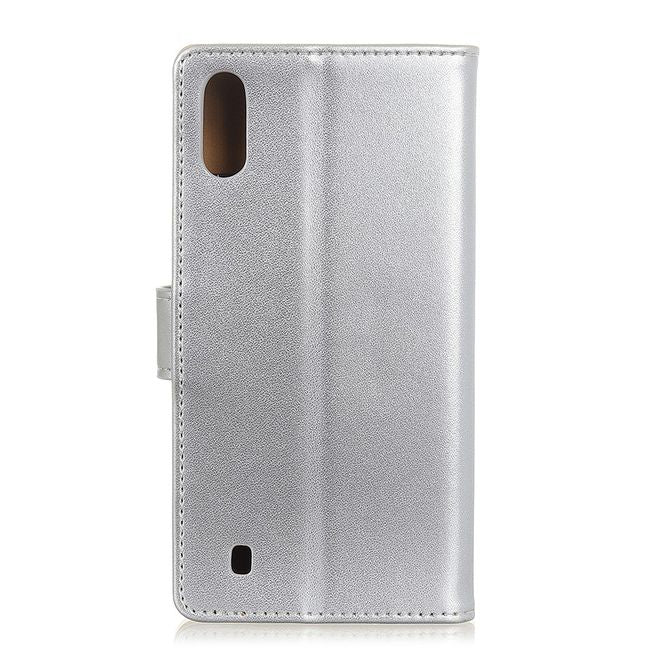 Samsung Galaxy A10 Handy Hülle - Classic II Leder Bookcover Series - silber