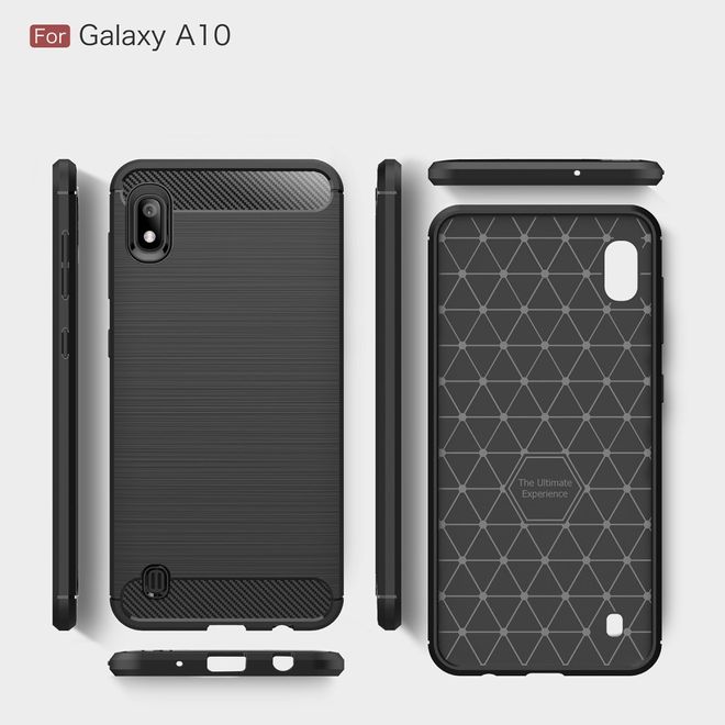Samsung Galaxy A10 Handyhülle - Carbon Fiber TPU Softcase Series - schwarz