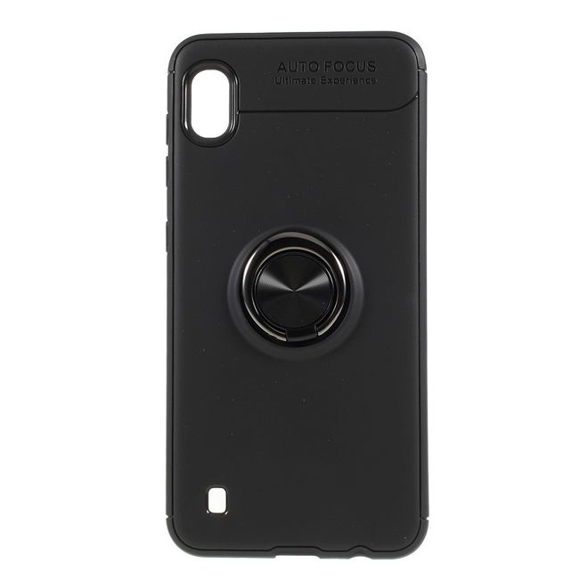 Samsung Galaxy A10 Hülle - Softcase mit Fingergriff Halterung - Kickstand Series - schwarz