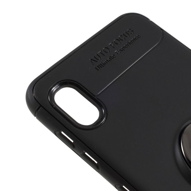 Samsung Galaxy A10 Hülle - Softcase mit Fingergriff Halterung - Kickstand Series - schwarz