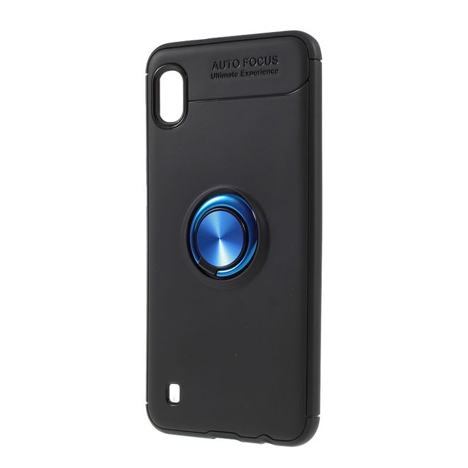 Samsung Galaxy A10 Hülle - Softcase mit Fingergriff Halterung - Kickstand Series - schwarz/blau