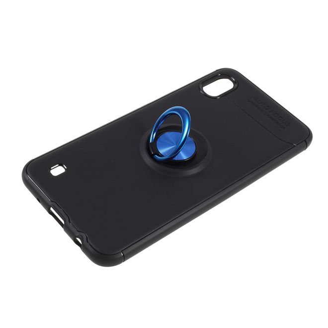 Samsung Galaxy A10 Hülle - Softcase mit Fingergriff Halterung - Kickstand Series - schwarz/blau