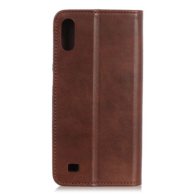 Samsung Galaxy A10 Handy Hülle - Classic V Leder Bookcover Series - kaffeefarben