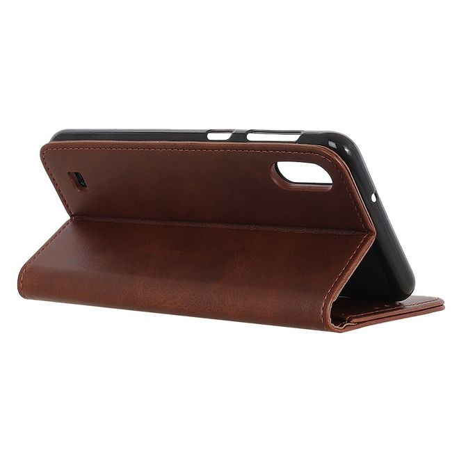 Samsung Galaxy A10 Handy Hülle - Classic V Leder Bookcover Series - kaffeefarben