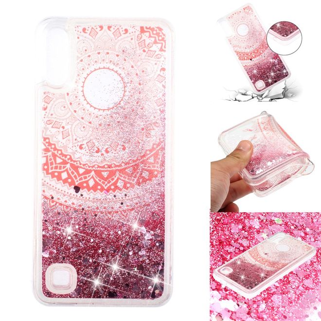 Samsung Galaxy A10 Hülle - Flüssigglitter Plastik Case - Mandala