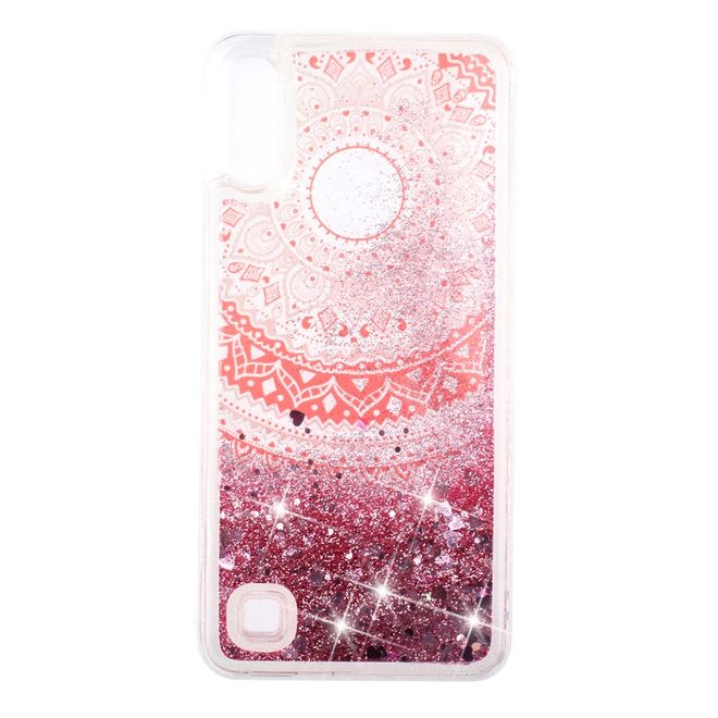 Samsung Galaxy A10 Hülle - Flüssigglitter Plastik Case - Mandala