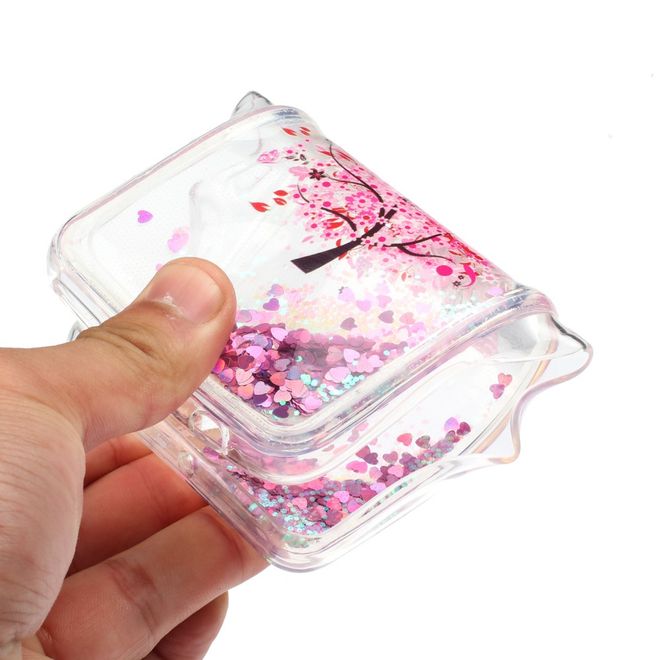 Samsung Galaxy A10 Hülle - Flüssigglitter Plastik Case - Blumenbaum