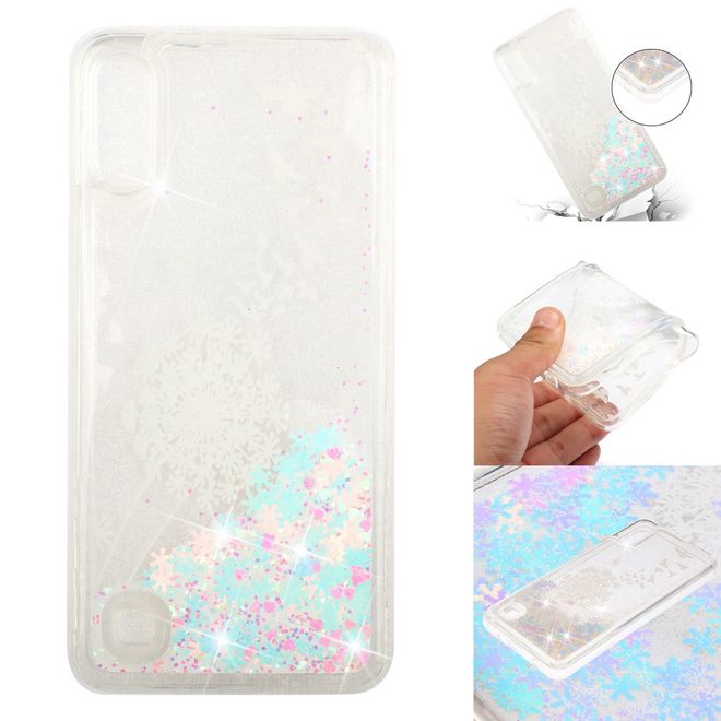 Samsung Galaxy A10 Hülle - Flüssigglitter Plastik Case - Löwenzahn
