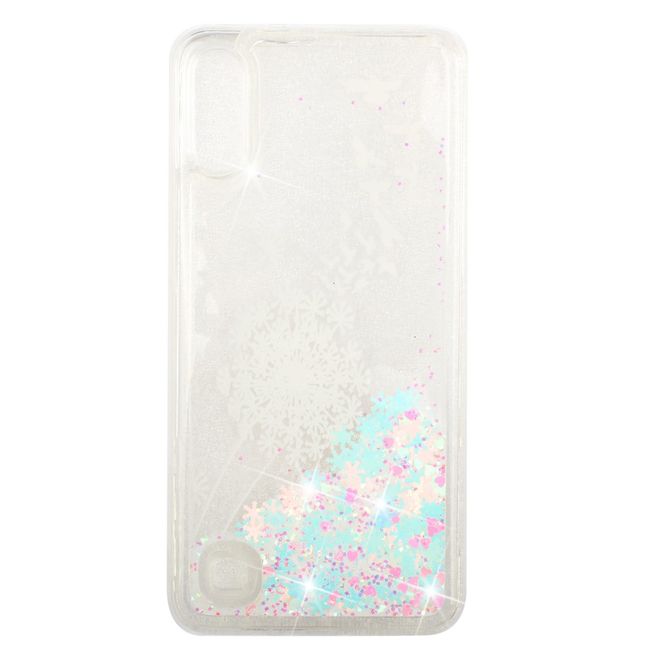 Samsung Galaxy A10 Hülle - Flüssigglitter Plastik Case - Löwenzahn