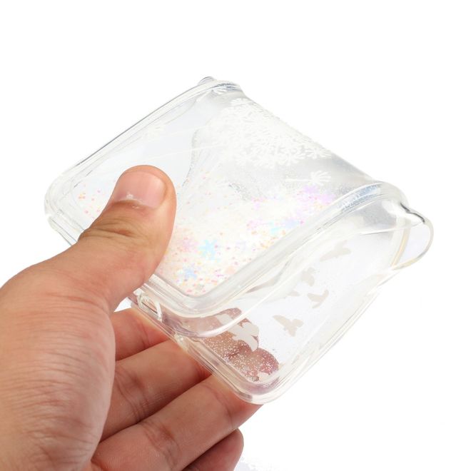 Samsung Galaxy A10 Hülle - Flüssigglitter Plastik Case - Löwenzahn