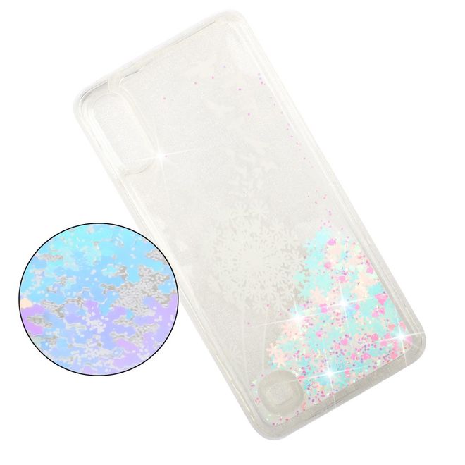 Samsung Galaxy A10 Hülle - Flüssigglitter Plastik Case - Löwenzahn
