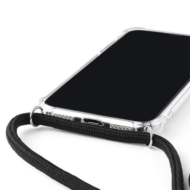 MU Style - Huawei Mate 30 Lite Handykette - Necklace TPU Hülle zum Umhängen - Original Series - transparent/schwarz