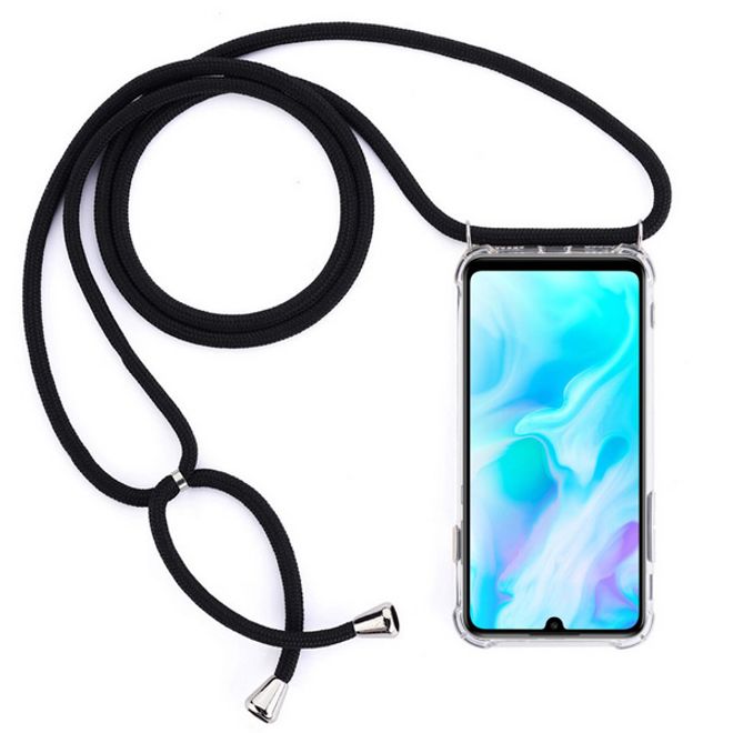 MU Style - Huawei Mate 30 Lite Handykette - Necklace TPU Hülle zum Umhängen - Original Series - transparent/schwarz