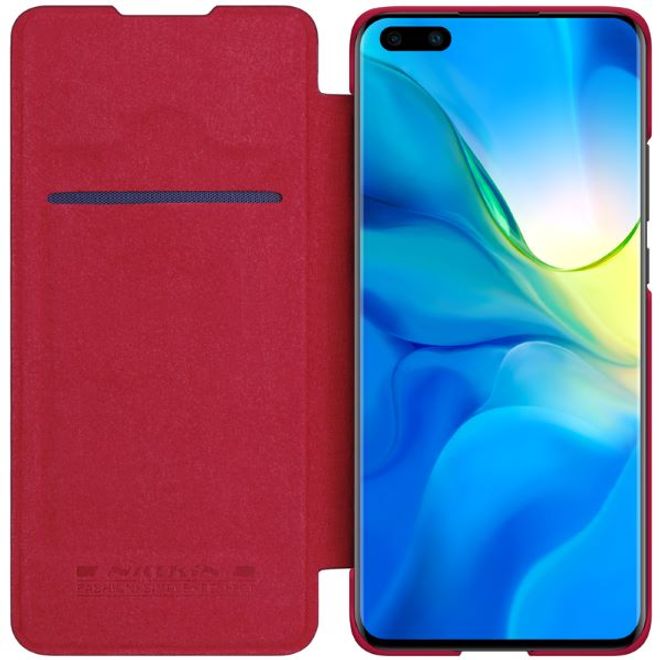 Nillkin - Huawei P40 Pro Hülle - Leder Book Case - Qin Series - rot