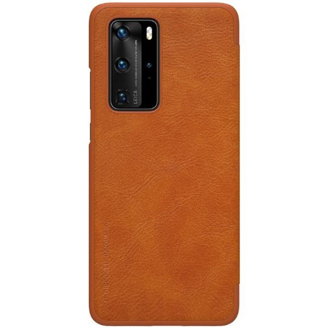 Nillkin - Huawei P40 Pro Hülle - Leder Book Case - Qin Series - braun