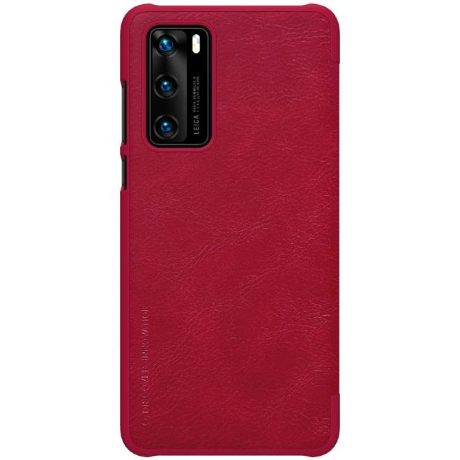 Nillkin - Huawei P40 Hülle - Leder Book Case - Qin Series - rot