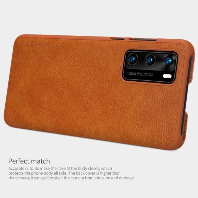 Nillkin - Huawei P40 Hülle - Leder Book Case - Qin Series - rot