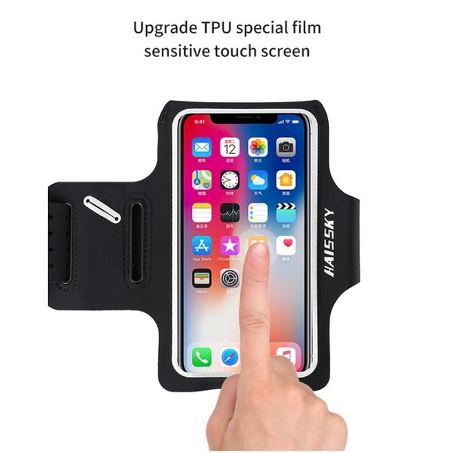 Universal - Sport Armband für Smartphones bis 6.5" - mit Verschlusskappe - grün