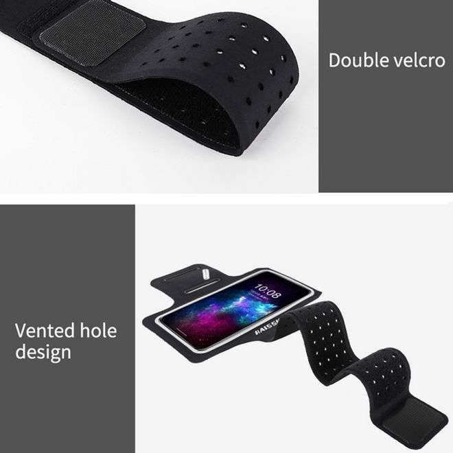 Universal - Sport Armband für Smartphones bis 6.5" - mit Verschlusskappe - grün