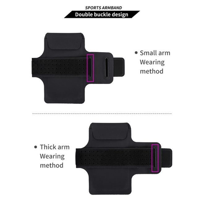 Universal - Sport Armband für Smartphones bis 6.5" - mit Verschlusskappe - grau