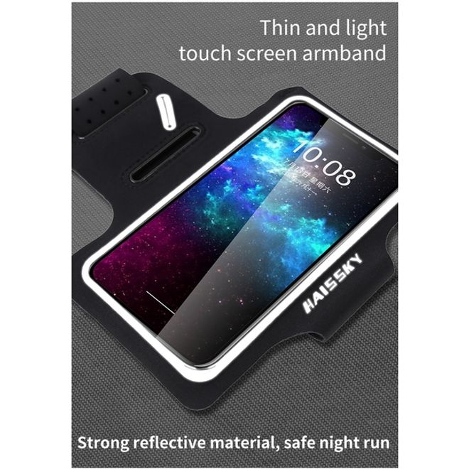 Universal - Sport Armband für Smartphones bis 6.5" - mit Verschlusskappe - grau