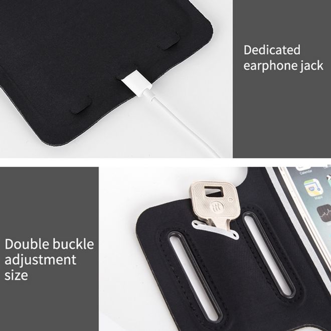 Universal - Sport Armband für Smartphones bis 6.5" - mit Verschlusskappe - grau