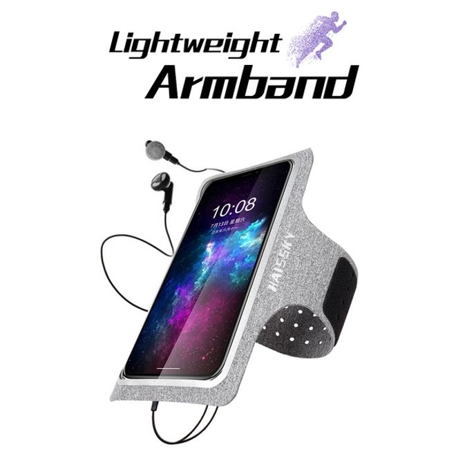 Universal - Sport Armband für Smartphones bis 6.5" - mit Verschlusskappe - grau