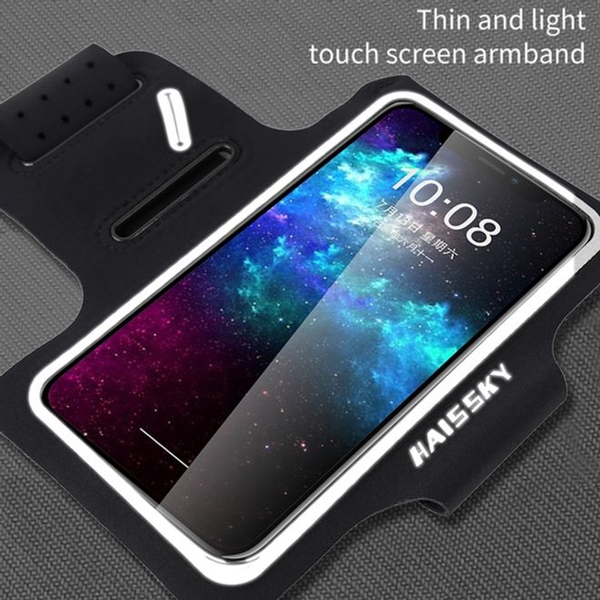 Universal - Sport Armband für Smartphones bis 6.5" - mit Verschlusskappe - grau