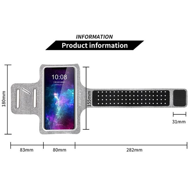 Universal - Sport Armband für Smartphones bis 6.5" - mit Verschlusskappe - grau