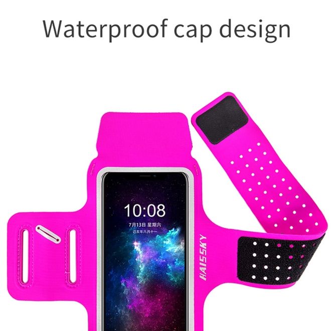 Universal - Sport Armband für Smartphones bis 6.5" - mit Verschlusskappe - grau