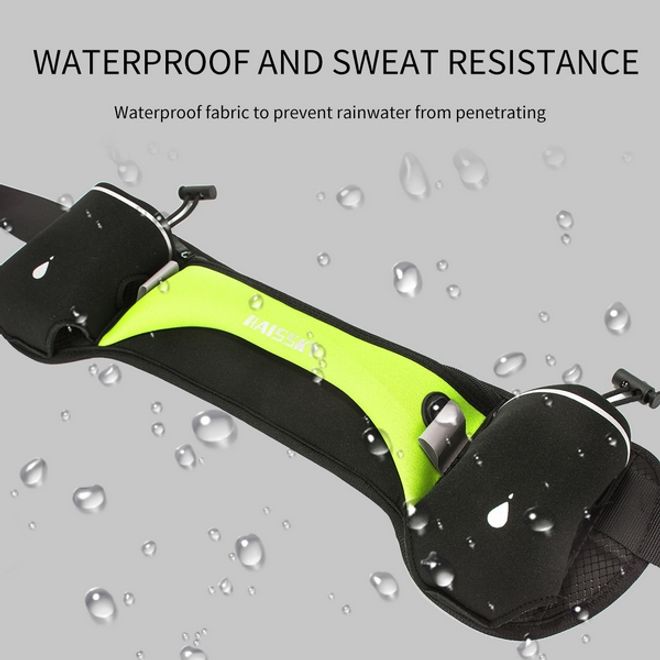 Universelle Sport Bauchtasche inkl. zwei Trinkflaschen - für Handys bis 6.5 Zoll - schwarz