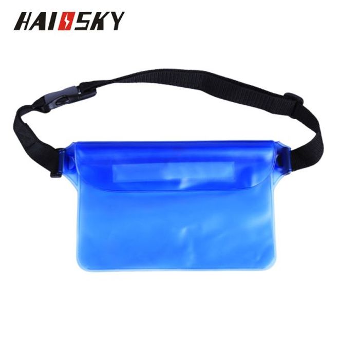 Universelle Wasserdichte Bauchtasche für Handys bis 7 Zoll - blau