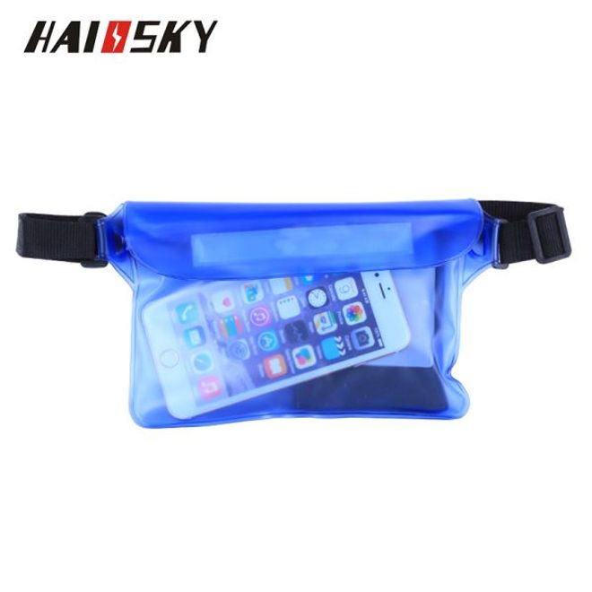 Universelle Wasserdichte Bauchtasche für Handys bis 7 Zoll - blau