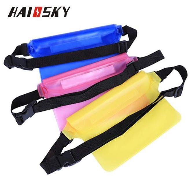 Universelle Wasserdichte Bauchtasche für Handys bis 7 Zoll - blau