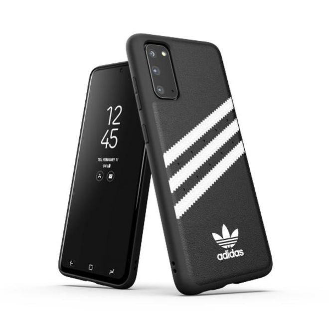 Adidas - Samsung Galaxy S20 Hülle - Hardcase mit Kunstleder Oberfläche - Moulded - schwarz