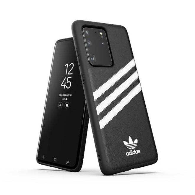 Adidas - Samsung Galaxy S20 Ultra Hülle - Hardcase mit Kunstleder Oberfläche - Moulded - schwarz