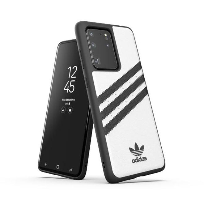 Adidas - Samsung Galaxy S20 Ultra Hülle - Hardcase mit Kunstleder Oberfläche - Moulded - weiss