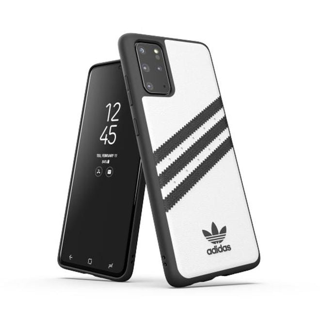 Adidas - Samsung Galaxy S20+ Hülle - Hardcase mit Kunstleder Oberfläche - Moulded - weiss