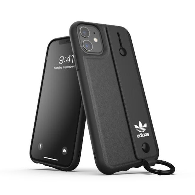 Adidas - iPhone 11 Hülle - Hardcase mit Griffband - Hand Strap Series - schwarz