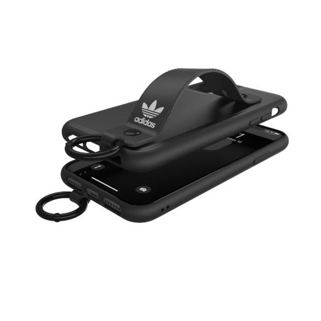 Adidas - iPhone 11 Hülle - Hardcase mit Griffband - Hand Strap Series - schwarz