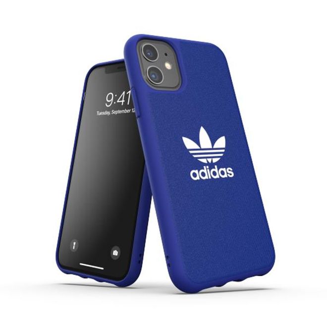 Adidas - iPhone 11 Hülle - Softcase mit Textiloberfläche - Moulded - blau
