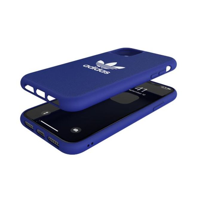 Adidas - iPhone 11 Hülle - Softcase mit Textiloberfläche - Moulded - blau