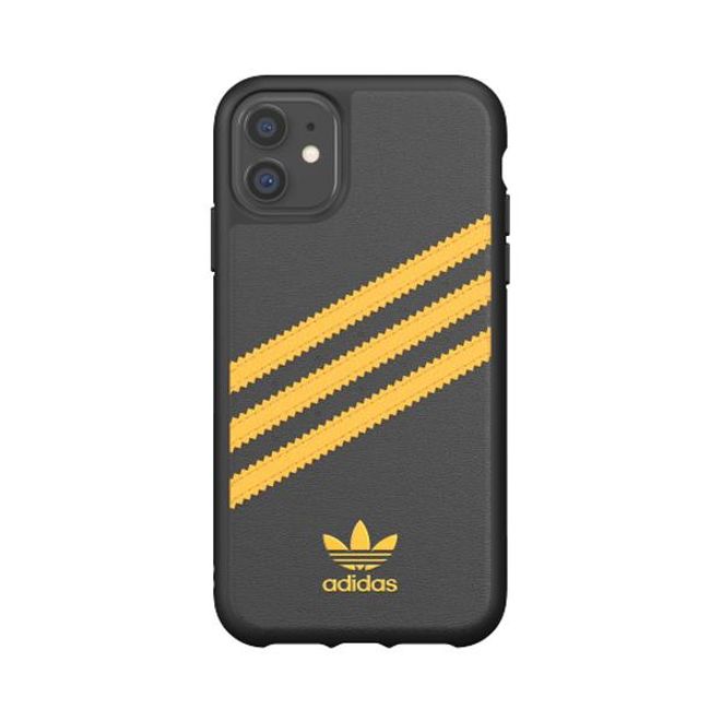 Adidas - iPhone 11 Hülle - Hardcase mit Kunstleder Oberfläche - Moulded - schwarz/gelb