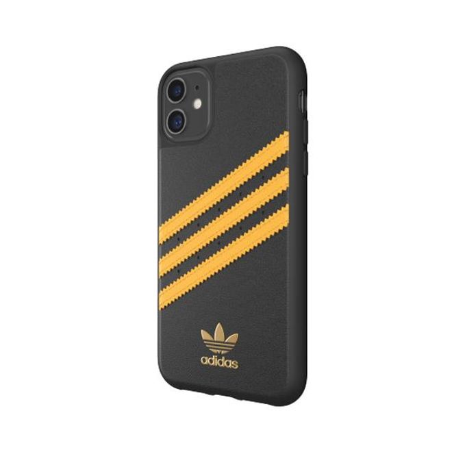 Adidas - iPhone 11 Hülle - Hardcase mit Kunstleder Oberfläche - Moulded - schwarz/gelb