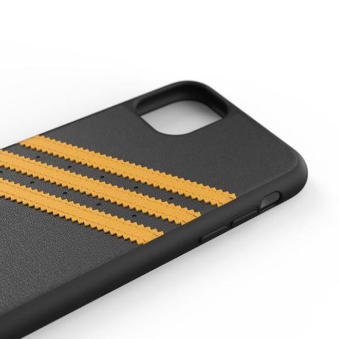 Adidas - iPhone 11 Hülle - Hardcase mit Kunstleder Oberfläche - Moulded - schwarz/gelb