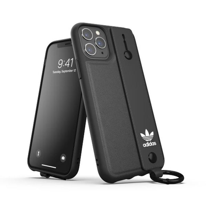 Adidas - iPhone 11 Pro Hülle - Hardcase mit Griffband - Hand Strap Series - schwarz