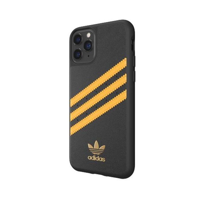 Adidas - iPhone 11 Pro Hülle - Hardcase mit Kunstleder Oberfläche - Moulded - schwarz/gelb