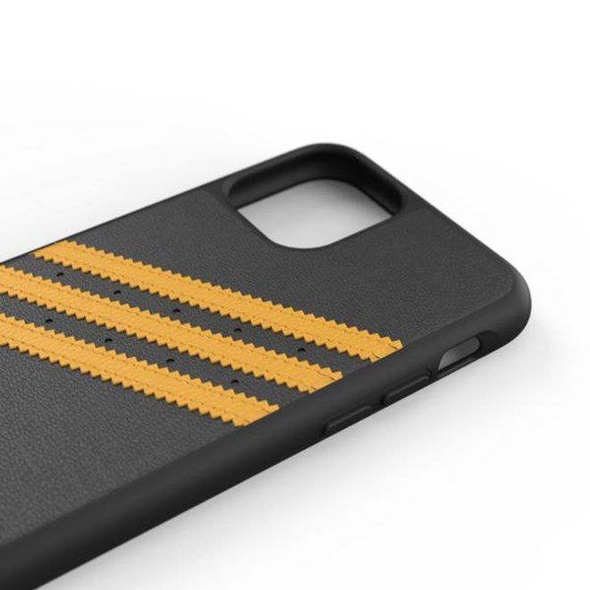 Adidas - iPhone 11 Pro Hülle - Hardcase mit Kunstleder Oberfläche - Moulded - schwarz/gelb
