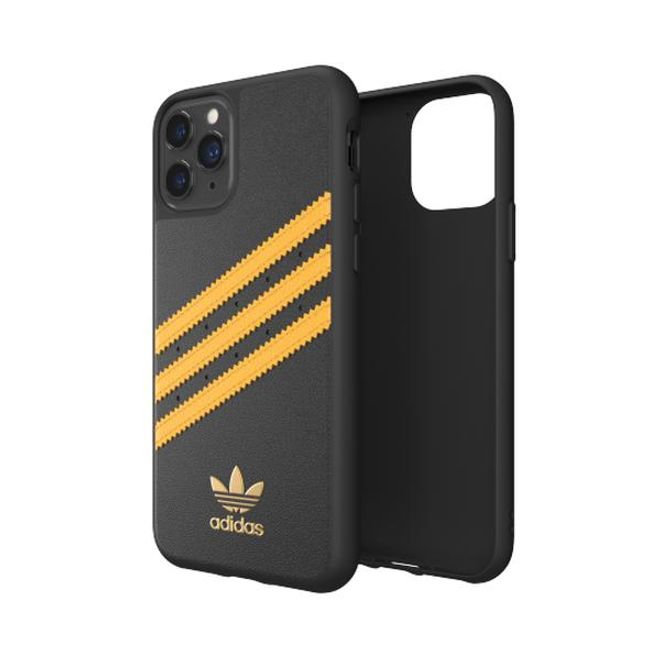 Adidas - iPhone 11 Pro Hülle - Hardcase mit Kunstleder Oberfläche - Moulded - schwarz/gelb