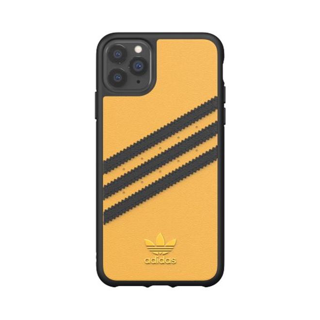 Adidas - iPhone 11 Pro Max Hülle - Hardcase mit Kunstleder Oberfläche - Moulded - gelb/schwarz